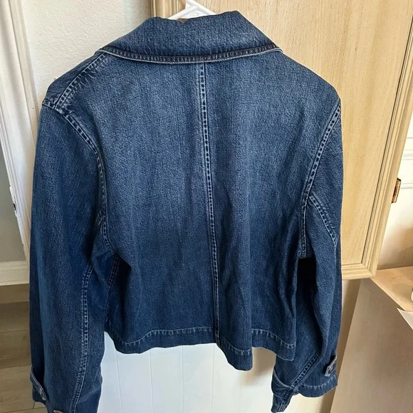 Frame Denim Dark Blue Double Breasted Jean Jacket - Picture 2 of 3